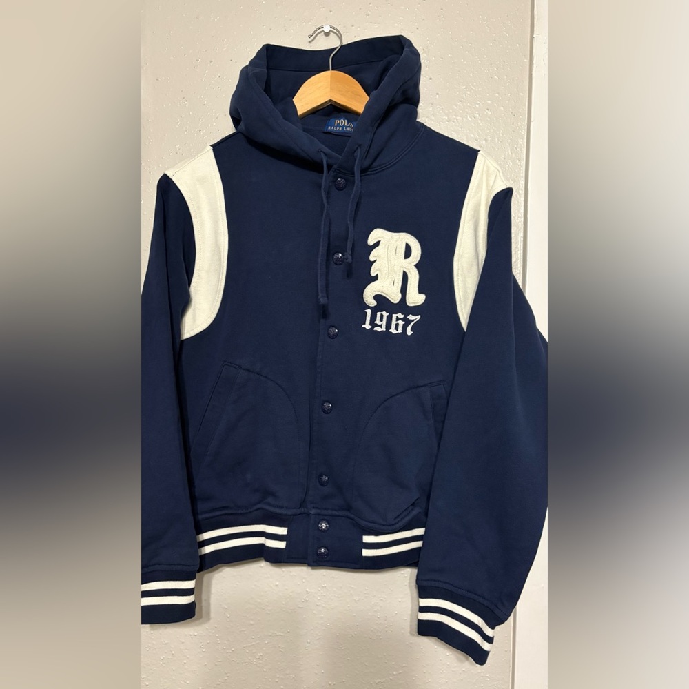 Polo by Ralph Lauren Navy and White Varsity Jacket